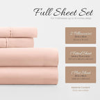 Linen Market Double-Brushed Microfiber Full Sheet Set 4 Piece – Oeko-TEX Certified Ultra Soft & Wrinkle-Free - 16" Deep Pocket Sheets - Easy Care Full Size - Blush