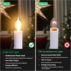 4-Pack Electric Christmas Window Candle Lights Dusk to Dawn with Shatterproof Plastic LED Bulbs, Plug-in Corded Window Candle Lamps, Auto On/Off Light Sensor, 4 Suction Cups Included, Warm White