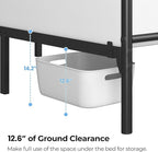 Yaheetech Full Size Metal Platform Bed Frame with Simple Headboard and Footboard, Mattress Foundation for Under Bed Storage, Steel Slat Support, No Box Spring Needed, Easy Assembly, Black