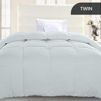 Utopia Bedding Comforter Duvet Insert, Quilted Comforter with Corner Tabs, Box Stitched Down Alternative Comforters Twin Size (Light Grey)