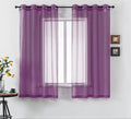 DUALIFE Purple Curtains 72 Inch Length for Girls Bedroom Set of 2 Panels Grommet Window Semi Voile Drapes Purple Sheer Curtains for Living Room Kids Decor Dark Royal Purple 52x72 Long