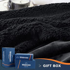 Walensee Sherpa Fleece Blanket (King Size 108”x90” Black) Plush Throw Fuzzy Super Soft Reversible Microfiber Flannel Blankets for Couch, Bed, Sofa Ultra Luxurious Warm and Cozy for All Seasons