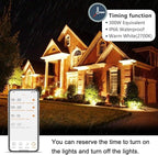 Led Flood Light 30W, 300W Equivalent 3000 LM Outdoor Color Changing Led Stage Landscape Lights, Bluetooth RGBW Smart Floodlights 2700K & 16 Million Colors&Timing& Music Sync, IP66，US 3-Plug (2 Pack)