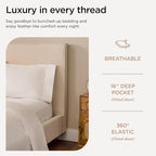 Threadmill Luxury 800 Thread Count King 100% Cotton Sheets - Hotel White Sateen Weave Bed-Sheets, Better Than Egyptian Cotton, 4 Pc Solid Soft Bed Set, Fits 16" Deep Pocket