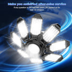 LED Garage Light - 2Pack Bright 50000LM Garage Lights Ceiling Led w/ 8 Deformable Panels 6500K Led Light Bulb Srew in E26/E27 Socket with Adjustable Center Spotlight for Barn Workshop Attic