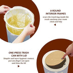 Small Trash Can with Lid Mountains Landscape Scandinavian Style Hand Drawn Seamless Garbage Bin Pet Proof Waste Basket for Kitchen Bathroom Office Bedroom Decorative 1.8 Gallon