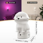 DORESshop LED Night Light for Kids, 3D Cute Puppy Night Lights Plug into Wall with Dusk to Dawn Sensor, RGB+Soft White 3000K Dog Night Light, Christmas Birthday Gift Nightlight for Kids, Room Decor
