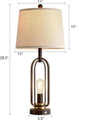 Farmhouse Table Lamps for Living Room Set of 2, 28.5" Tall Rustic Table Lamps with USB Ports, 3-Way Dimmable Vintage Bedside Lamps for Bedroom Nightstand, Bulbs