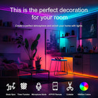 150 FT LED Strip Lights for Bedroom (2 Rolls 75 FT) with Remote and Application Controlled Smart LED Lights, Music Synchronized RGB Color Changing Light, Suitable for Room Party Decoration