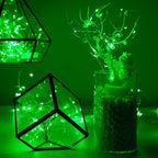 Brightown 12 Pack St. Patrick's Day LED Fairy Lights Battery Operated String Lights Waterproof Silver Wire 7 ft 20 LED Firefly Starry Moon Lights for DIY Wedding Party Bedroom Patio