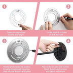 Rechargeable Wall Mounted Lighted Makeup Mirror, 8" Double-Sided Magnifying Vanity Mirror 1X/10X, 3 Color Touch Screen Dimmable Shaving Mirror, 360° Rotation Foldable Bathroom Mirror, Black