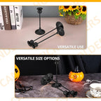Taper Candle Holder Tall Vintage Metal Candlestick Holders Candle Stick Candelabra for Halloween Thanksgiving Christmas Holiday Wedding (Matt Black, 2 Sets (6 pcs))