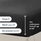 King 6 Piece Sheet Set - Comfy Breathable & Cooling - Ultra Soft Hotel Luxury Bedding Set with 8-16 Inch Deep Pockets - 1 Flat & 1 Fitted Sheet & 4 Pillowcases - Cozy, Wrinkle Free & Easy Care - Black