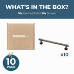 Franklin Brass - Francisco Heirloom Silver Cabinet Handles 5 Inch (5") Hole Center Pulls | Easy Install, Durable Hardware for Kitchen Cabinet Door, Drawers, Dresser Pull, Furniture (10 Pack)