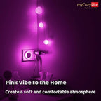 myCozyLite Pink Light Night Light Plug in, Home Decor, Dusk to Dawn Sensor, 2 Pack Nightlights Plug into Wall, Ambient Lighting for Kids Room, Bedroom, Bathroom, Kitchen, Baby Nursery