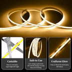 iNextStation COB LED Strip Light Warm White 3000K 32.8FT 10M DC24V CRI 93+ Dimmable Flexible LED Tape Lights for Bedroom, Kitchen, TV Backlight, Cupboard, Wardrobe, Home Lighting Decor
