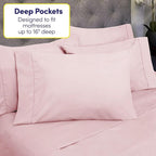 Queen Sheets Pale Pink - 6 Piece 1500 Supreme Collection Fine Brushed Microfiber Deep Pocket Queen Sheet Set Bedding - 2 Extra Pillow Cases, Great Value, Queen, Pale Pink