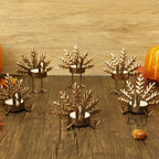 SAND MINE Metal Turkey Tea Light Candle Holders, Thanksgiving Candle Holder, Turkey Candle Holder, Metal Candle Holder, Thanksgiving Home Table Decoration (6)