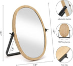 Generic Vanity Makeup Table Mirror - Desk Mirrors 360 Adjustable Rotation,Wood Framed Small Standing Mirror for Bedroom,Tabletop,Office,Antique,Dresser,Countertop 11.8'' x 7.8''