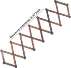 SKOLOO Accordion Wall Hanger with 22 Hooks, Modern Expandable Coat Rack Hat Rack for Wall, Solid Wooden, Walnut Color
