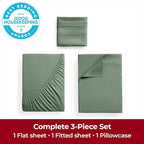 Mellanni Extra Deep Twin XL Sheets - 3 PC Iconic Collection Bedding - Hotel Luxury, Ultra Soft, Cooling Bed Sheets - Wrinkle, Fade, Stain Resistant (Twin Extra Long, Sage)