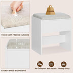 Quimoo Makeup Vanity with 10 Light Bulbs and Charging Station, Vanity Desk with Lighted Mirror & 4 Drawers, Vanity Table Set with Cushioned Stool,White