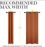 NICETOWN Halloween Room Darkening Drapes for Nursery - Light Blocking Curtain Panels for Bedroom Girl Room, Soft Fabric Window Treatment (Burnt Orange, 42 inches Width by 90 inches Length, 1 Pair)