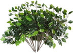 GTIDEA 12 Pcs Ficus Tree Leaves Branches Artificial Greenery Stems Silk Green Leaves Plants for Wreath Benjamina Tree Indoor Outdoor Porch DIY Wedding Christmas Party Farmhouse Wall Decor (24.04 Inch)