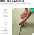 Threadmill Luxury 800 Thread Count Full Size 100% Cotton Sheets - Sage Green Sateen Weave Bed-Sheets, Better Than Egyptian Cotton, 4 Pc Solid Bed Set, Fits 16" Deep Pocket