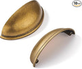 khtumeware 10 Pack 3" Antique Brass Drawer Pulls Cabinet Cup Pulls Vintage Kitchen Hardware Cabinet Handles Drawer Handles Knobs 3 inch Hole Center