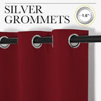 NICETOWN Christmas Burgundy Red Blackout Drapes - Window Treatment Light Blocking Privacy Curtain Panels for Window Decoration (Set of 2, 42 inches by 90-inch)