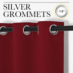 NICETOWN Burgundy Red Blackout Drapes - Window Treatment Light Blocking Privacy Curtain Panels for Christmas Window Decoration (Set of 2, 42 inches by 95-inch)
