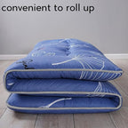 MAXYOYO Leaf Printed Japanese Futon Floor Mattress, Thicken Sleeping Pad Floor Bed Roll Up Camping Guest Mattress Folding Couch Bed, Full Size