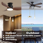 Ceiling Fan Pull Chain Ornaments Extension Chains with Decorative Light Bulb and Cord 13.6 Inches Fan Pull Chain Set For Ceiling Light Lamp Chain (Gold)