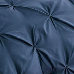 Bedsure Twin Comforter Set Navy - Bed in a Bag Twin Size Bedding 5 Pieces, GentleSoft™ Pintuck Bed Set Gift for Family, Pinch Pleat Navy Comforter with Sheets, Pillowcase & Sham