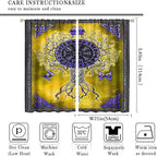 Viking Blackout Curtains Scandinavian Pirate Totem Mythology Golden Tree of Life Printed Curtain Bedroom and Living Room Decoration Blackout Curtains W42 * L45 Inch