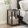 Furinno Turn-N-Tube Night Stand, 2-Tier Open Shelf Design Nightstand, Toolless Bedside Table, End Table, Side Table, for Bedroom, Living Room, French Oak