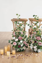 Ling's moment 41" Tall Free Standing Artificial Flowers Arrangements 2 pcs Wedding Arch Altar Stage Decorations Dusty Rose & Cream for Ceremony Reception Church Backdrop Outdoor Aisle Floral Party