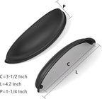 khtumeware 10 Pack 3-1/2" Drawer Pulls Matte Black Cabinet Cup Pulls Kitchen Hardware Cabinet Handles Drawer Handles Knobs 3.5 inch Hole Center
