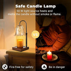 Candle Warmer Lamp with Timer Dimmable, Birthday Gifts for Women Mom, House Warming Gifts New Home Decor, Wax Melt Warmer for Jar Candles with 2 Bulbs