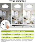 hepside 1PACK Flush Mount LED Ceiling Light Fixture Brushed Nickel, 12Inch 28W, Dimmable 3000K-4500K-6000K 3 Color Selectable Ceiling Lamp 3200LM Low Profile Ceiling Light for Kitchen Bedroom Hallway
