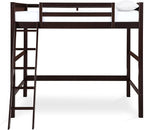 DHP Denver Full Size Loft Bed, Espresso Finish, Sturdy Wood Construction, Space-Saving Design, Kids Loft Bed