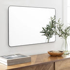 CULER Black Bathroom Wall Mirror,30 x 40 Inch Large Rectangle Vanity Modern Tempered Glass Mirror for Bedroom,Living Room,Entryway (30x40 Inch, Black)