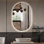 40" x 24" Oval LED Mirror for Bathroom, Backlit Vanity Mirror with Lights, Frameless Smart Wall Mirror, 3 Colors Stepless Dimmable, Anti-Fog, Shatterproof, Memory, CRI95+(Horizontal/Vertical)