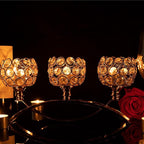 VINCIGANT Gold Candle Holders for Table Centerpiece, 3 Arms Metal Candelabra Candlestick Holders for Home Decor, Wedding, Dinning, Party, Anniversary,Christmas Halloween Decorations