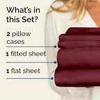 Twin XL 4 Piece Sheet Set - Comfy Breathable & Cooling - Ultra-Soft Hotel Luxury Bedding Set w/ 8-16 Inch Deep Pockets - 1 Flat & 1 Fitted Sheet & 2 Pillowcases - Wrinkle Free & Easy Care - Burgundy