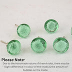 Perilla Home Set of 6 Bubble Knobs - Decorative Light Green Crystal Knobs - Glass Knob for Home Decor, Interior, Kitchen Cabinet, Hardware, Cupboard, Door, Dresser, Wardrobe and Drawer Pulls Handles