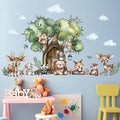 Jungle Animal Wall Stickers Forest Safari Wall Decals Kid Room Nursery Baby Bedroom Décor (Tree House Animals)