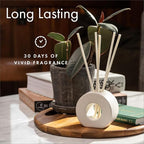 ScentAir Infused Liquidless Reeds | Includes 25 Flameless Reeds and 1 Decorative Vase, White | Essential Oil Aroma Diffuser Sticks | Fresh Spa Scents | Amazon Exclusive | Mediterranean Fig