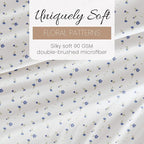 Linen Market Double-Brushed Patterned Microfiber King Sheet Set 4 Piece – Oeko-TEX Certified Ultra Soft & Wrinkle-Free - 16" Deep Pocket Sheets - Easy Care King Size - Soft Floral Light Blue